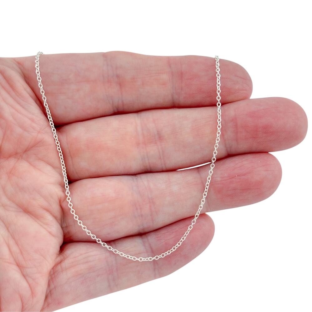 Vintage Sterling Silver 925 Fine Cable Chain Necklace 18 inch